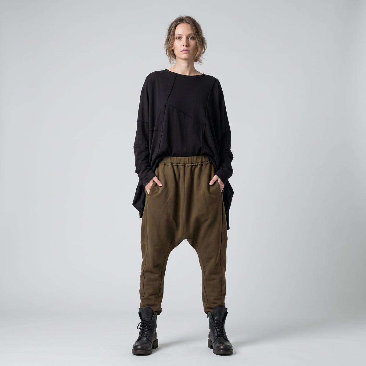 Dropped Crotch Casual Trousers