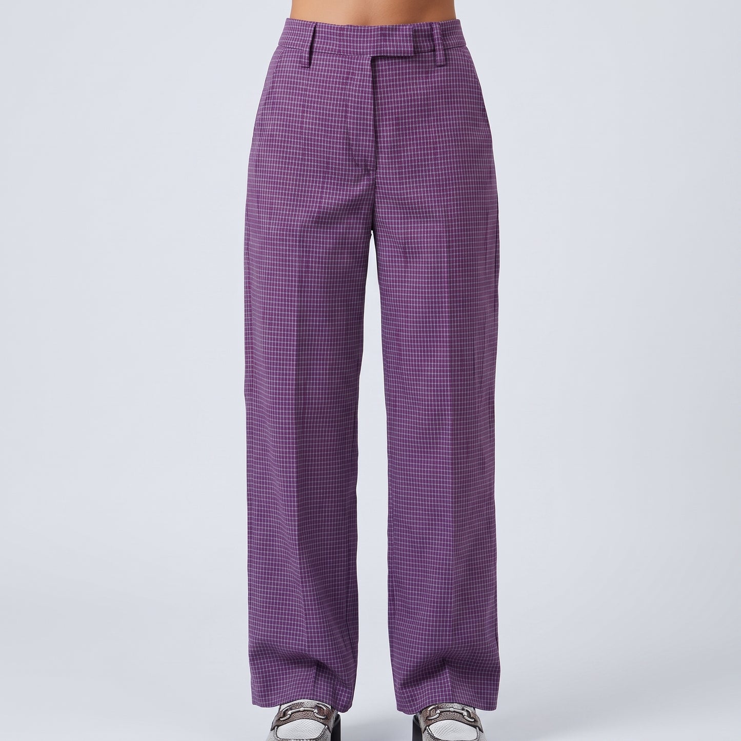 Check Pattern Tailored Trousers