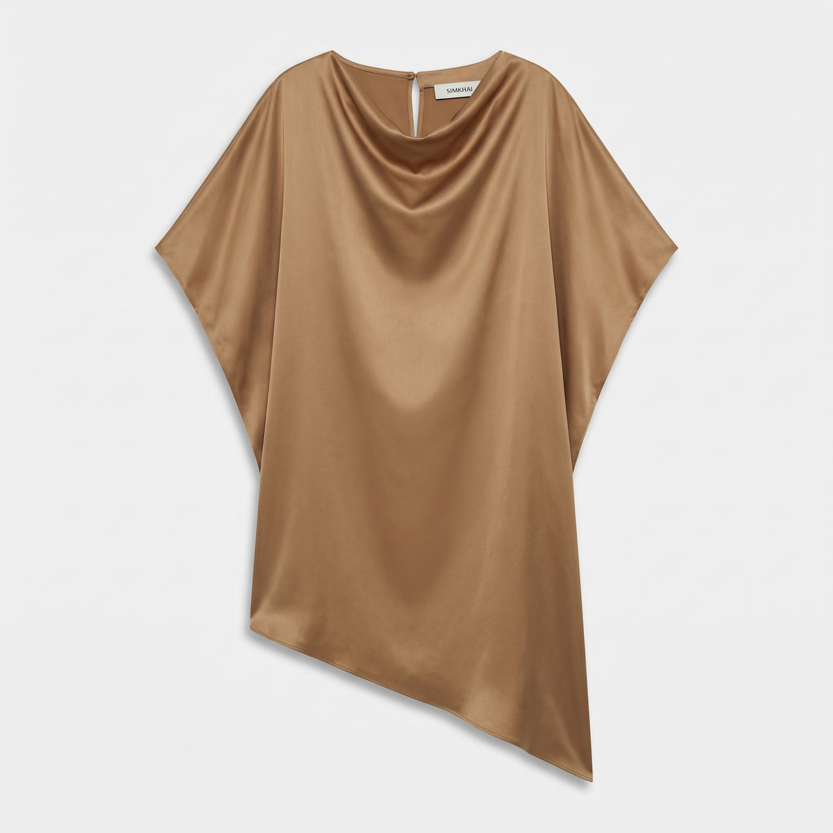 Draped Satin Asymmetric Top