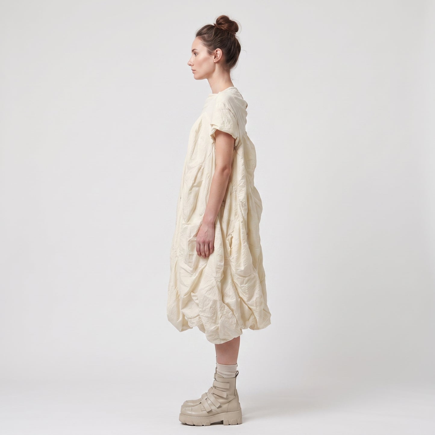 Textured Cream Sculptural Tunic