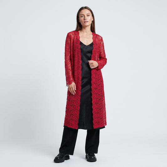Red Leaf Lace Cardigan