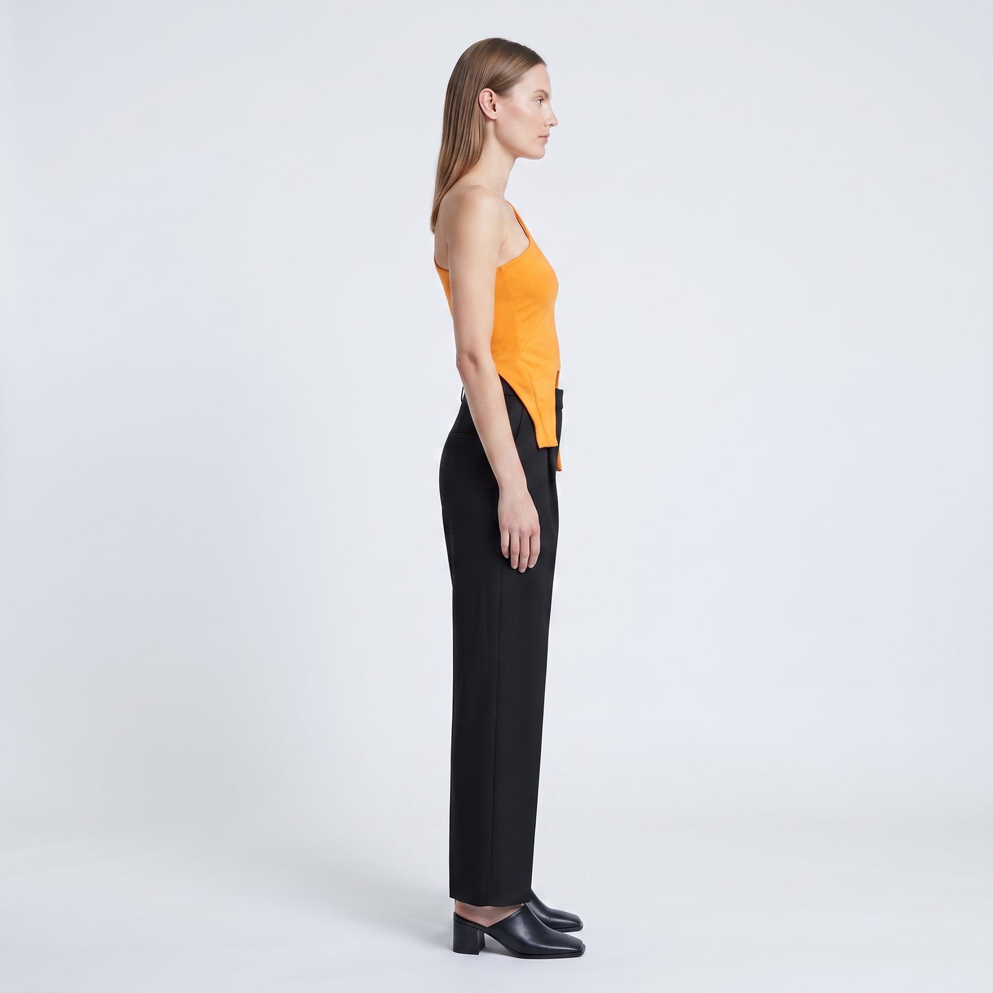 Asymmetric Vibrant Orange Crop Top