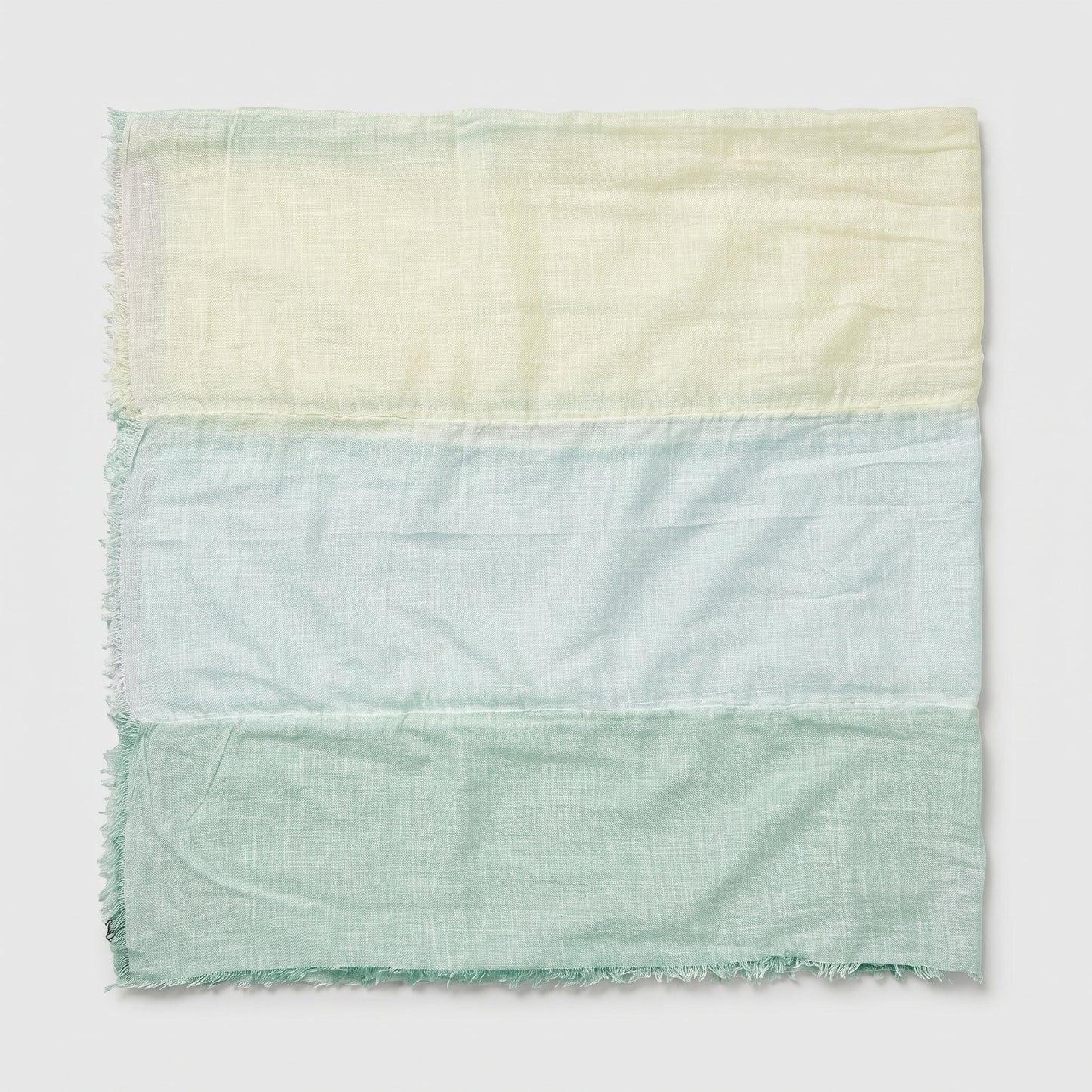 Tri-Color Frayed Linen Scarf