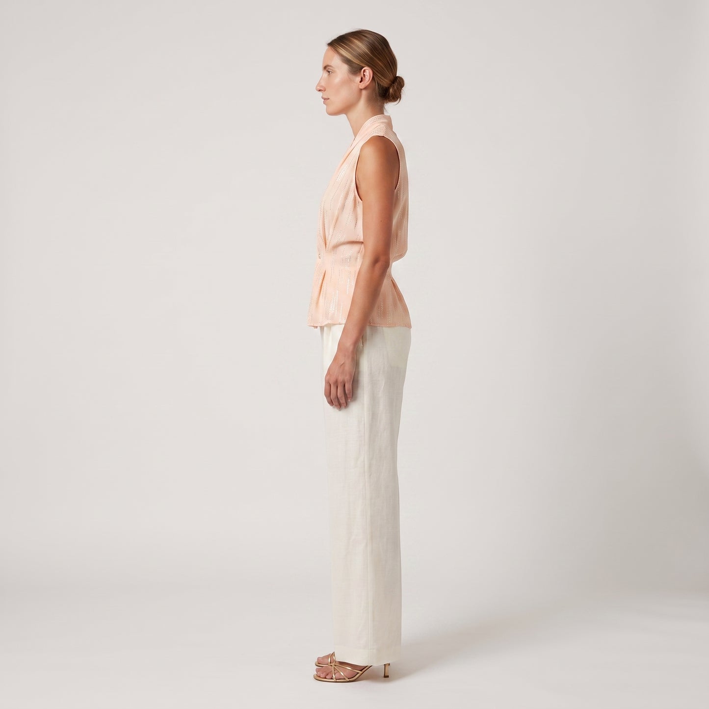 Shimmering Pleated Tailored Vest