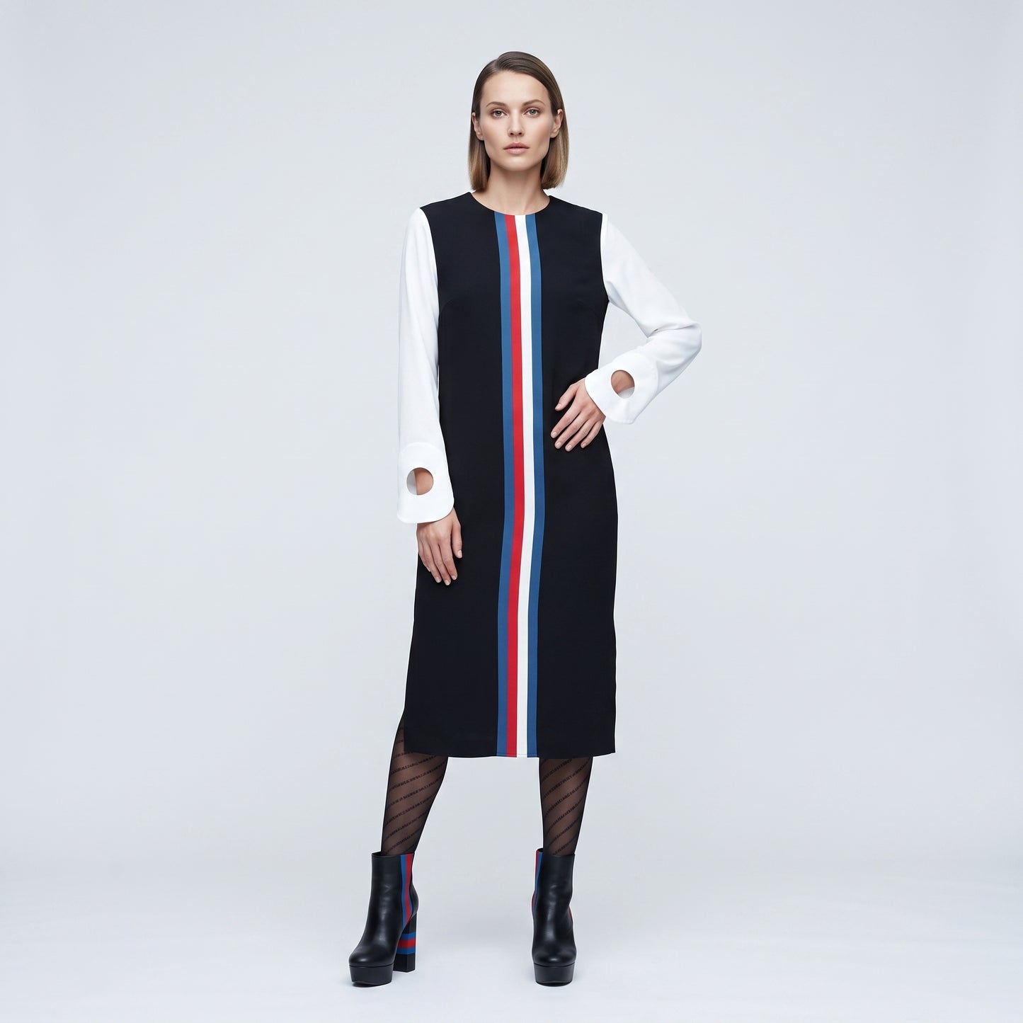 Colorblock Striped Shift Dress