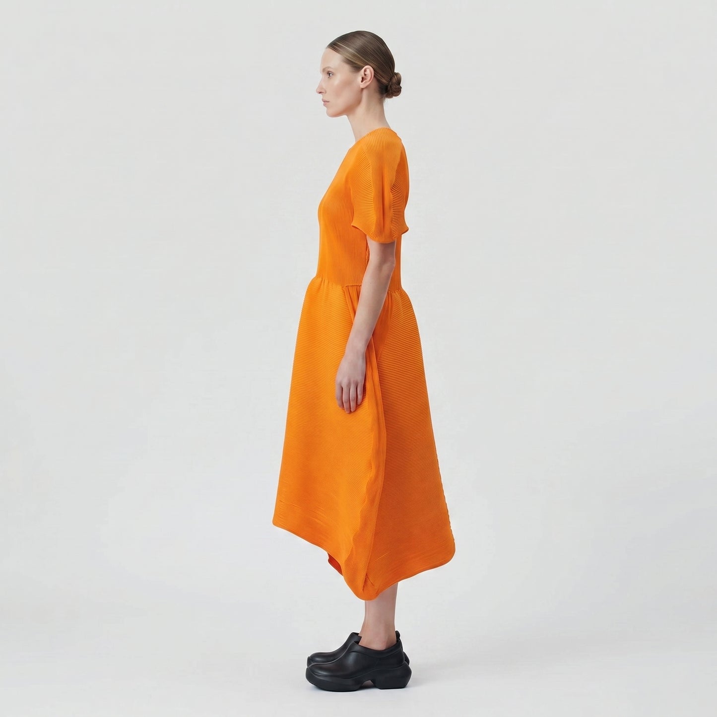 Orange Sculptural Knit Dress