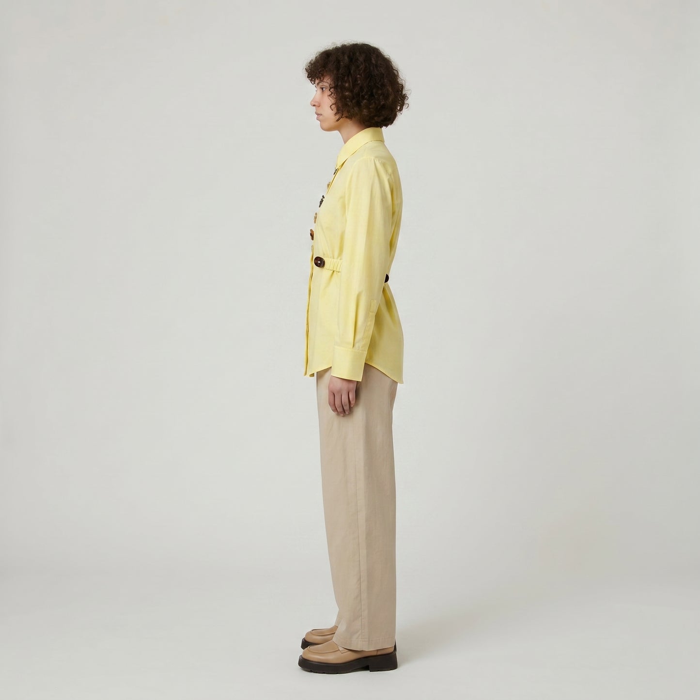 Button Embellished Pastel Poplin Shirt