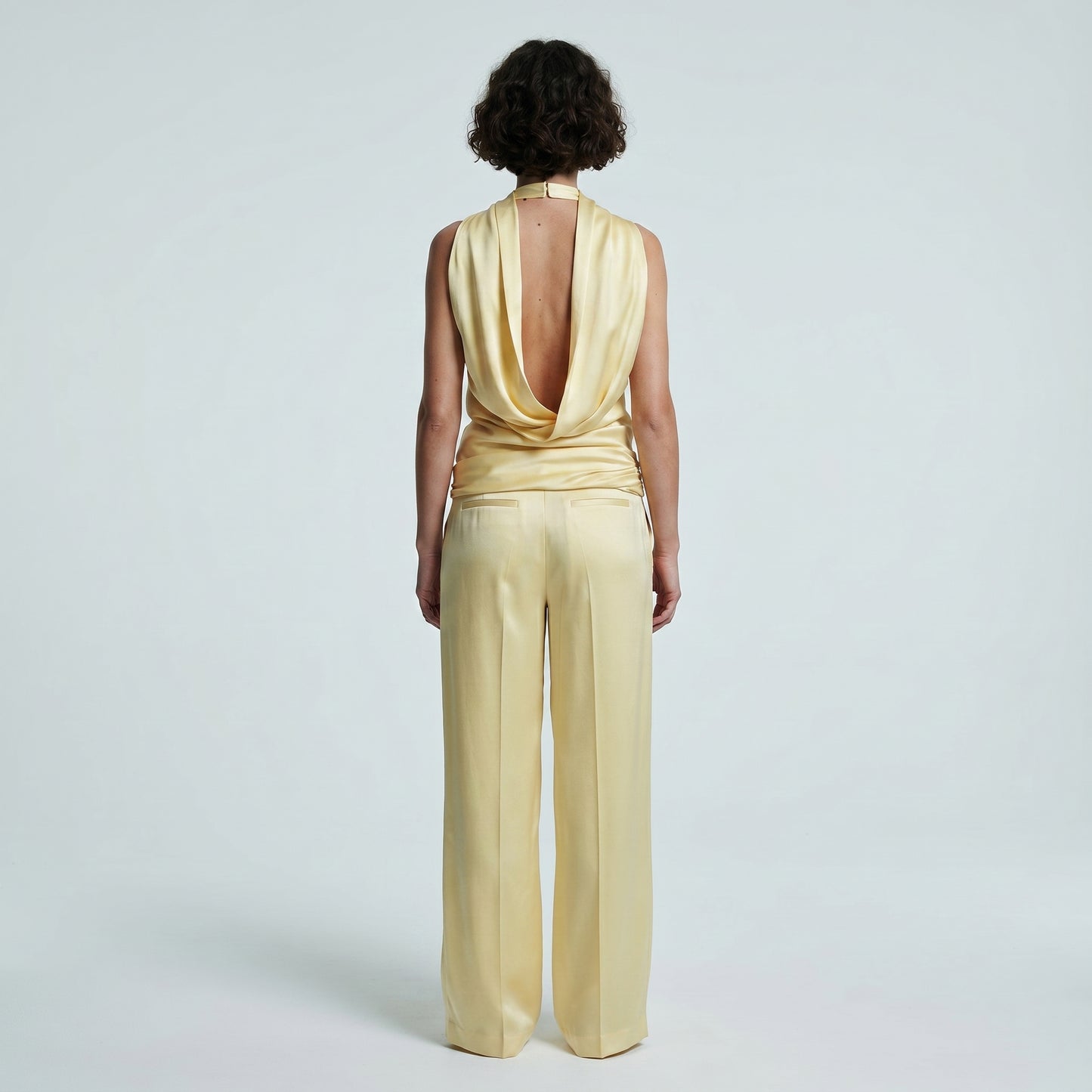 Sleeveless Draped Mock Neck Top