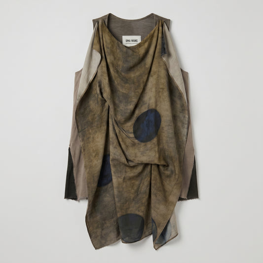 Draped Abstract Print Top