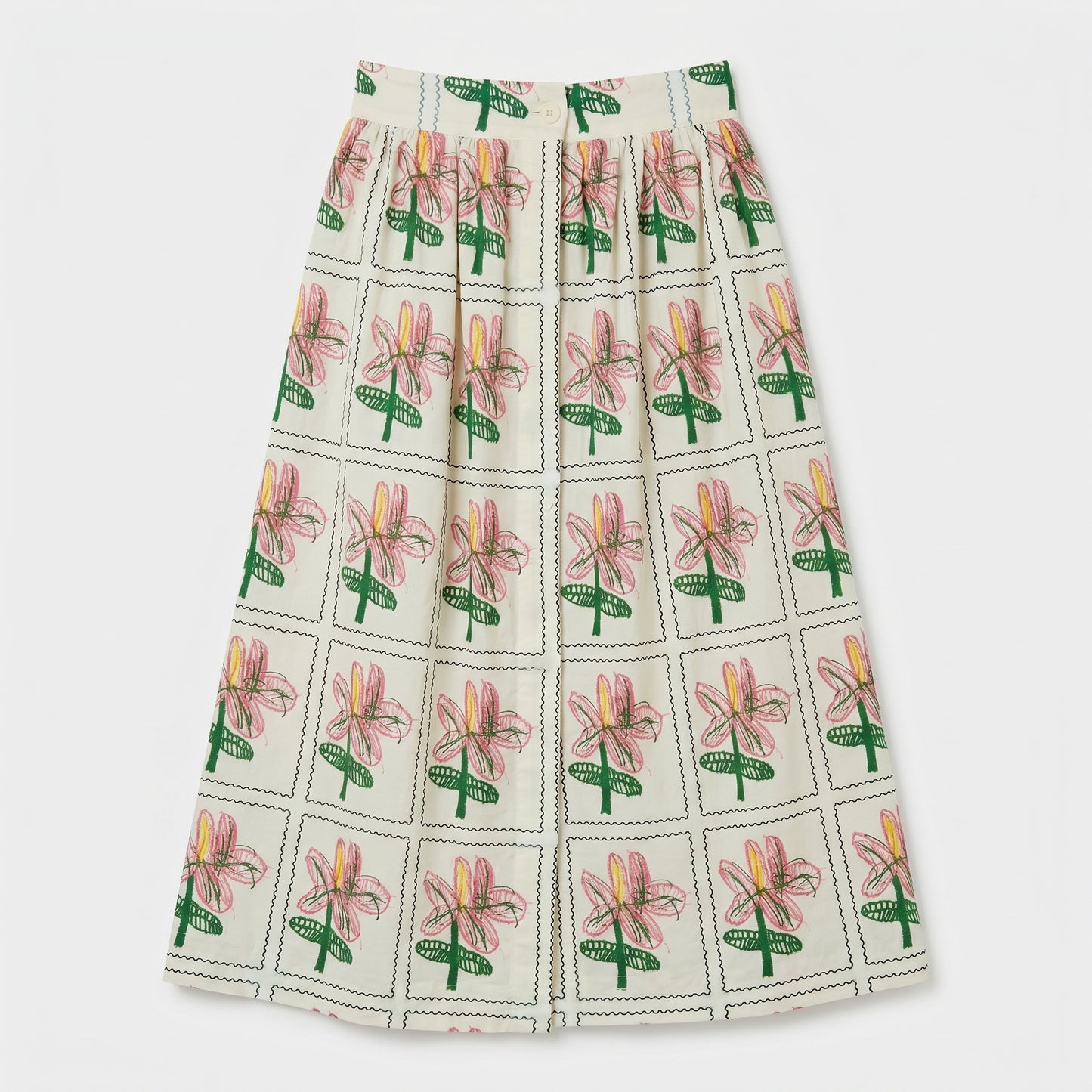 Floral Print Midi Skirt