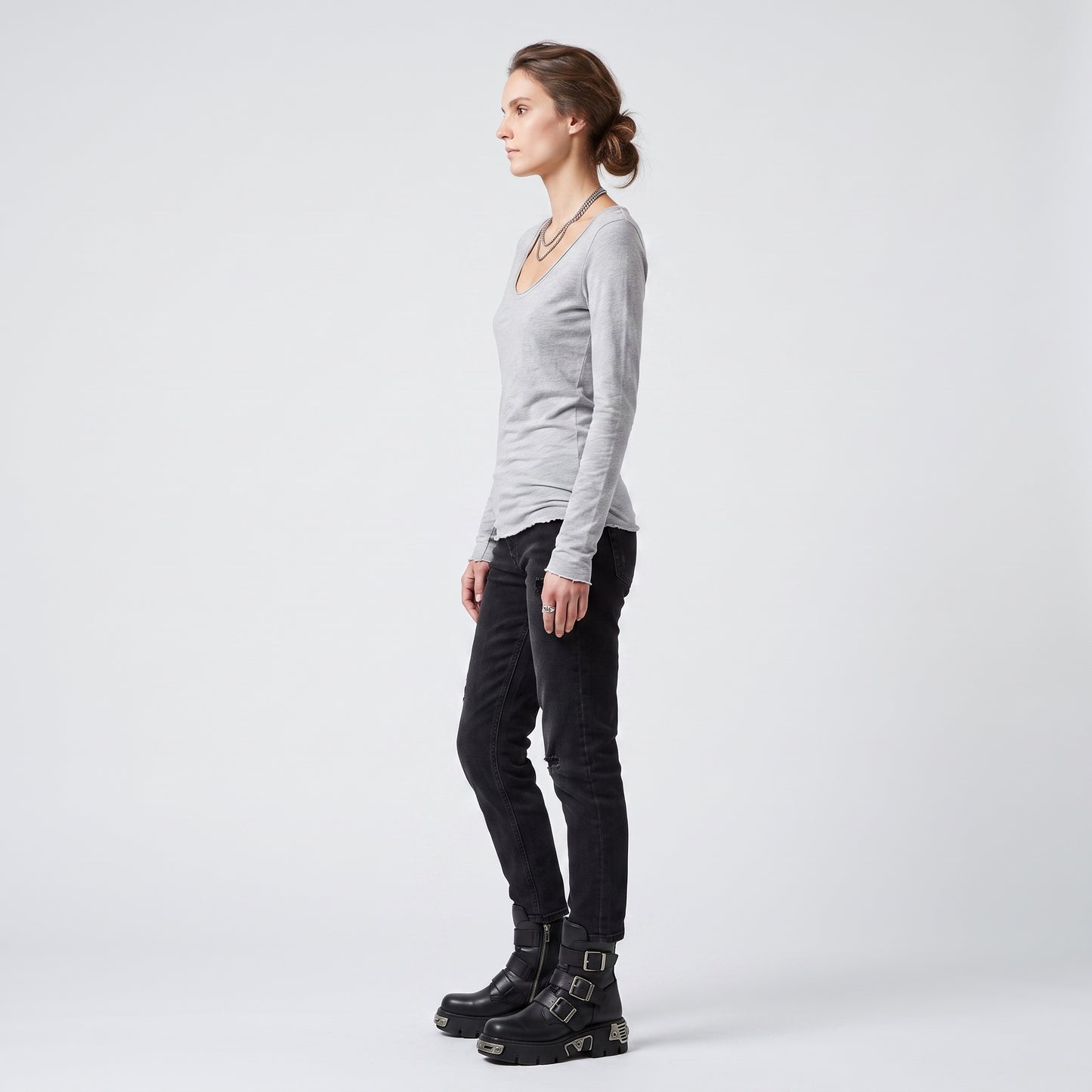 Essential Grey Scoop Neck Tee