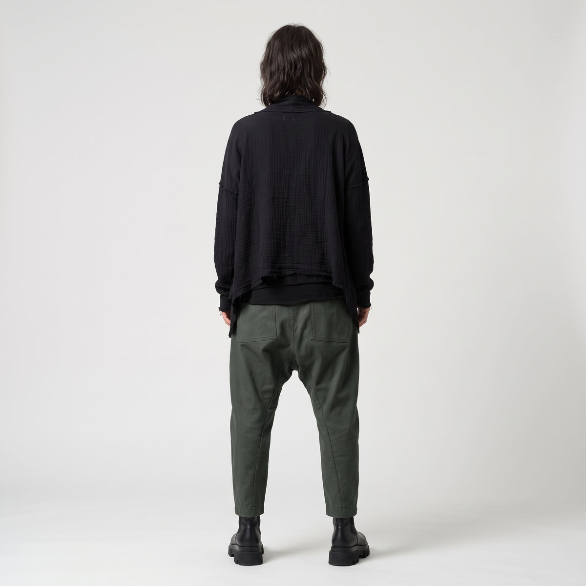 Dropped Crotch Drawstring Trousers