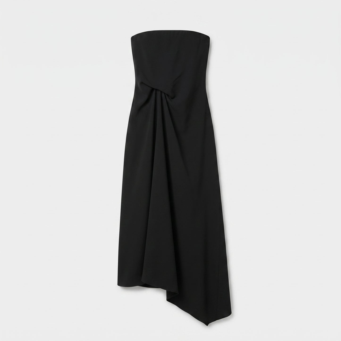Elegant Black Strapless Knot Dress