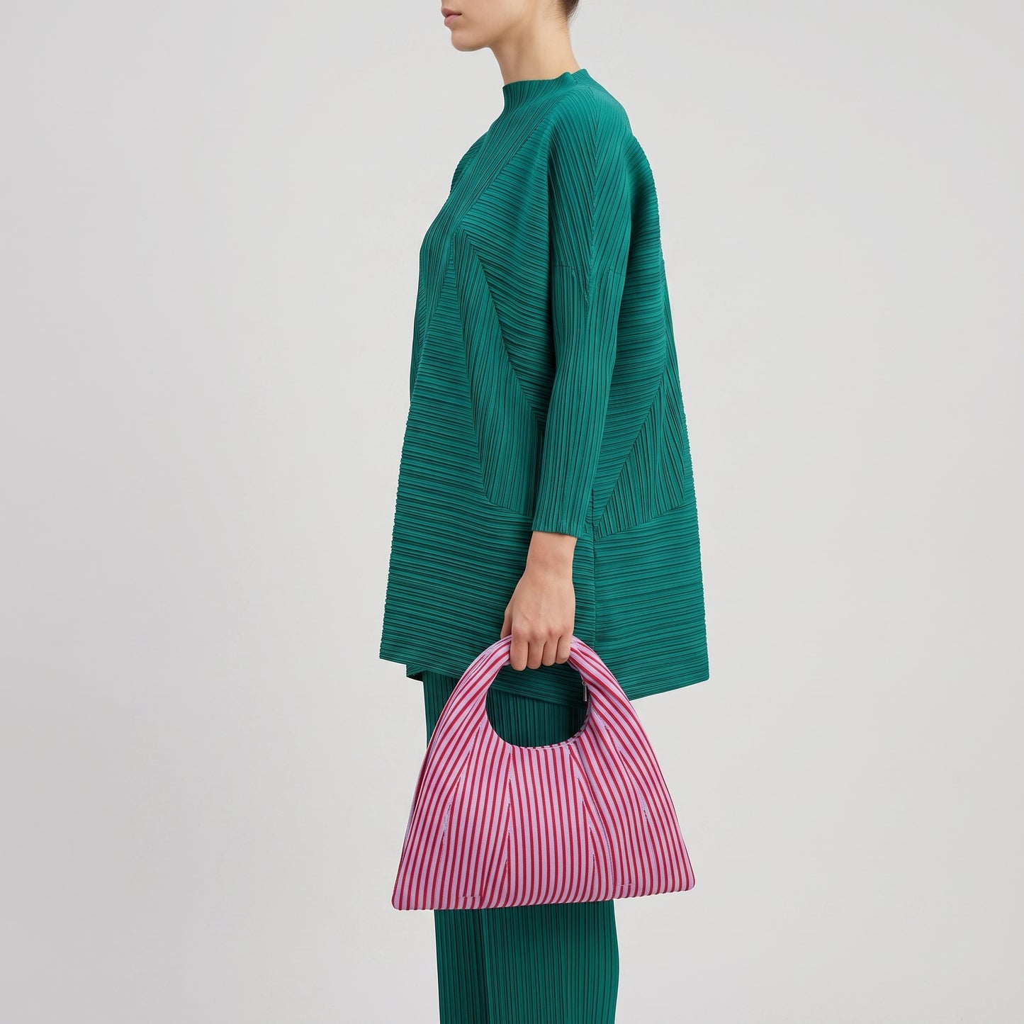 Striped Ribbed Knit Collar