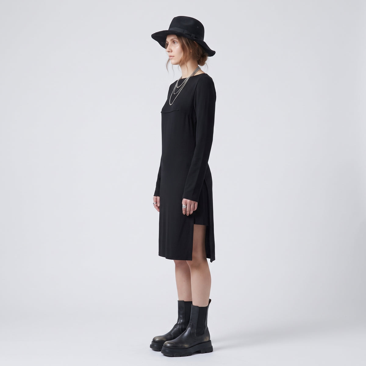 Minimalist Black Long Sleeve Dress