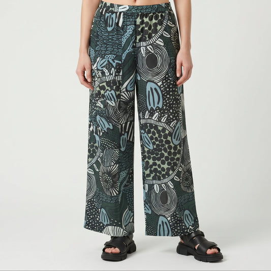 Abstract Print Wide Leg Trousers