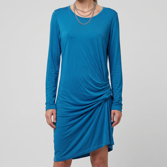 Ruched Side Long-Sleeve Dress