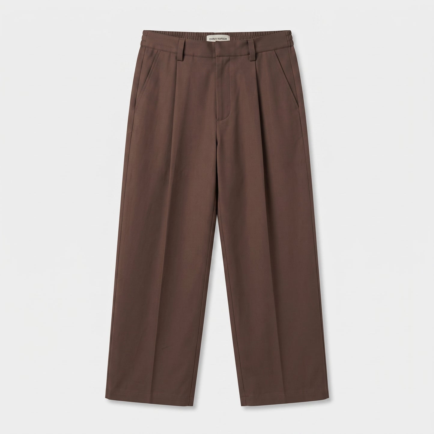 Tailored Brown Pleated Trousers