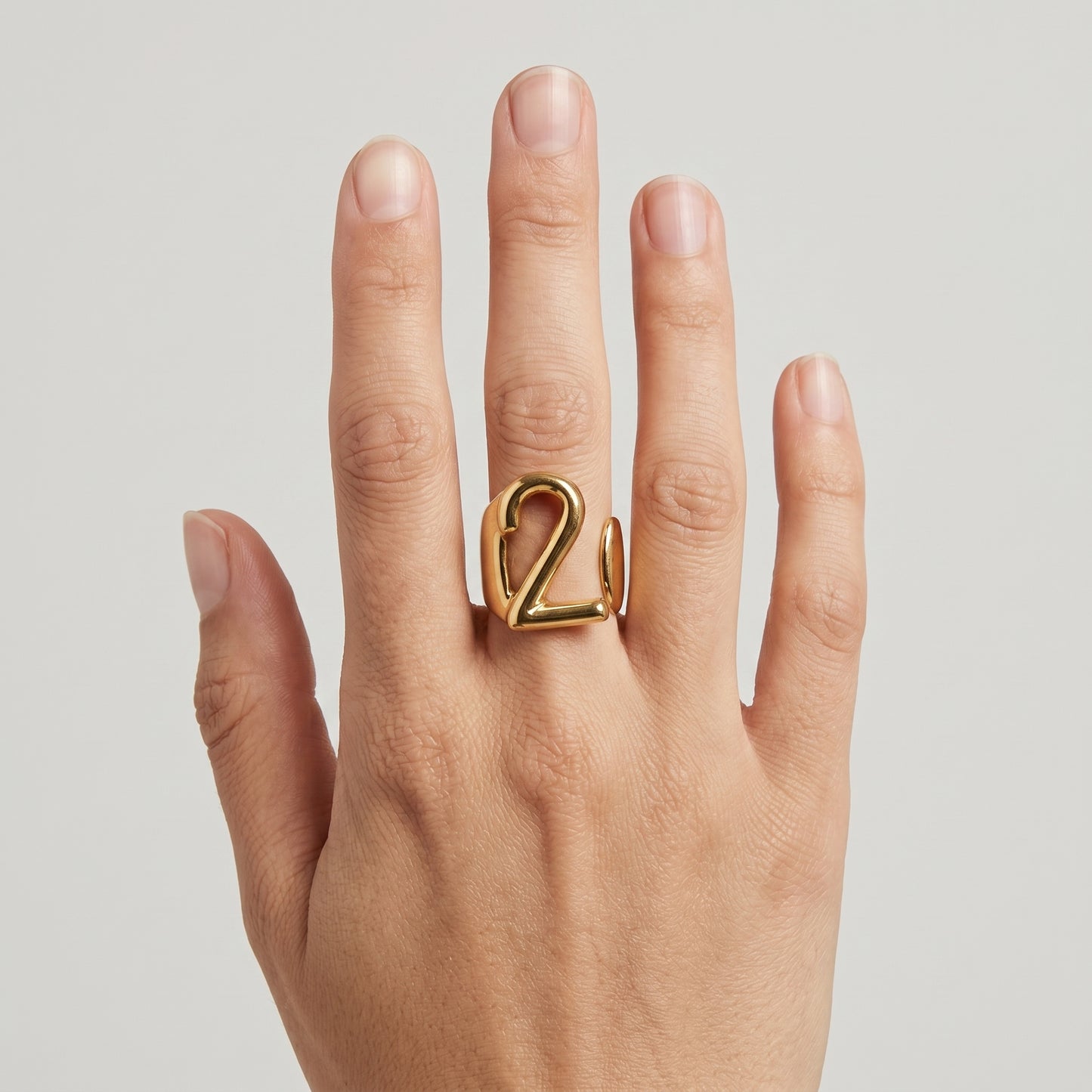 Sculptural Gold Number Ring