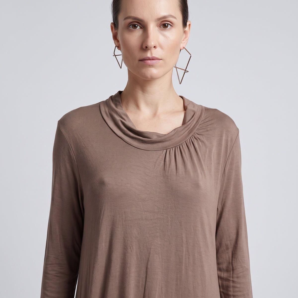 Ruched Asymmetric Jersey Tunic