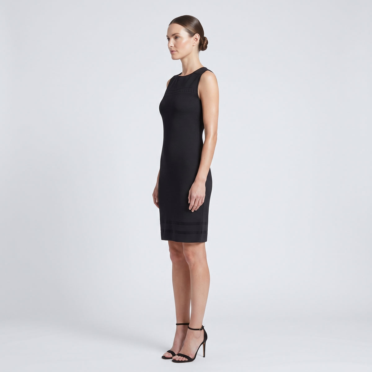 Sleeveless Textured Knit Sheath Dress