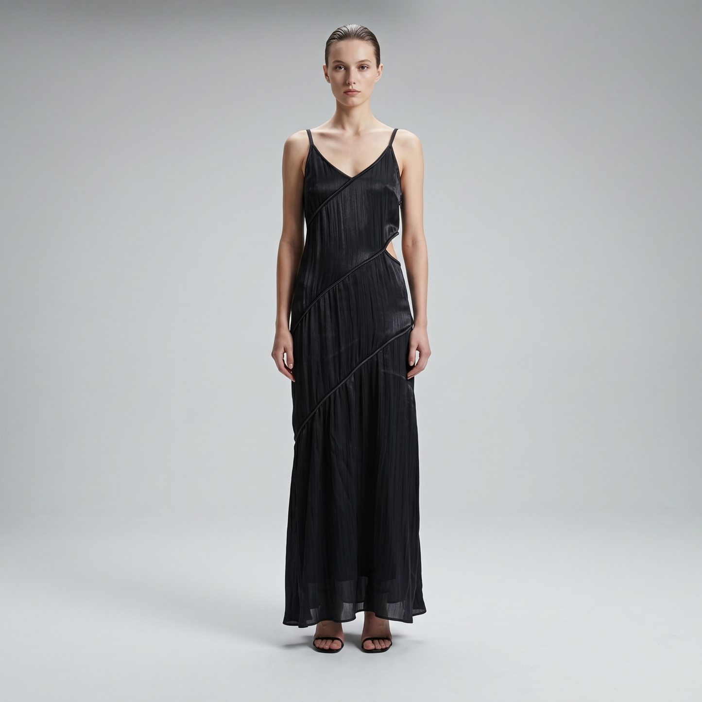 Sleek Cutout Midi Slip Dress