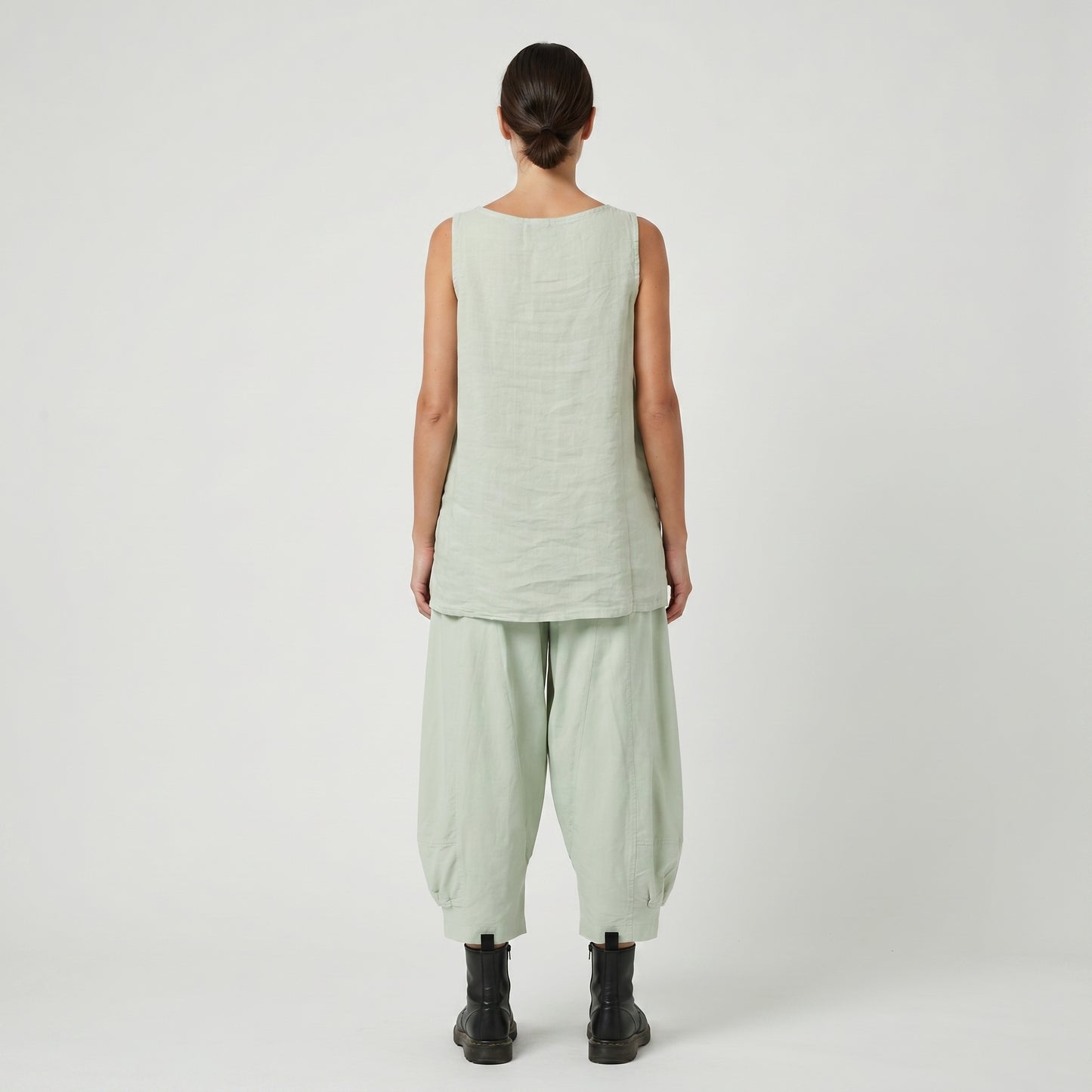 Sage Green Linen Tunic Top