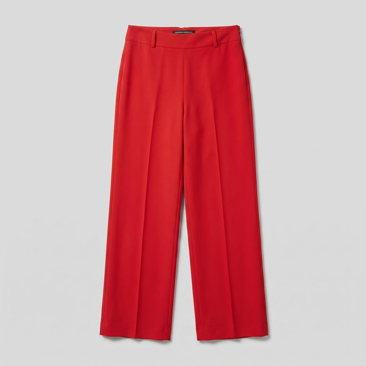 Red Tailored Wide Leg Trousers