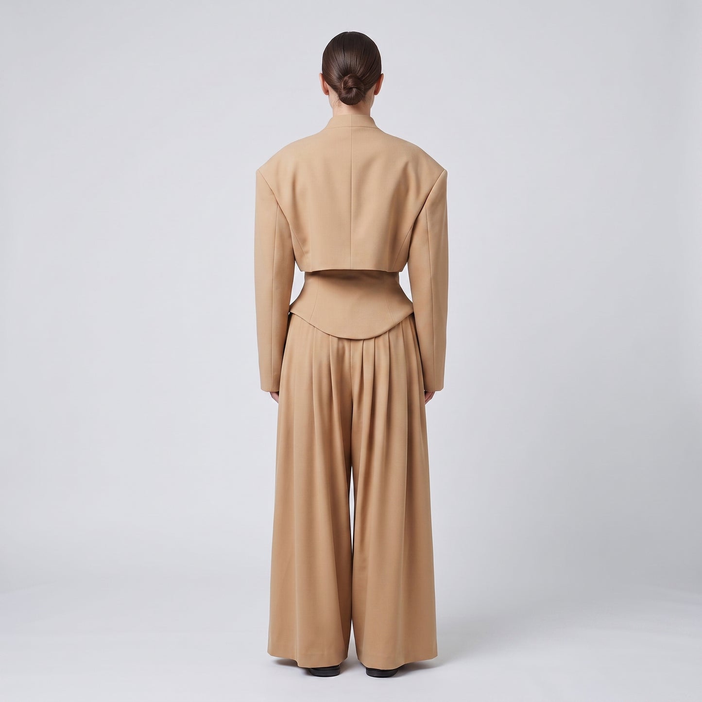Tailored Cropped Camel Jacket