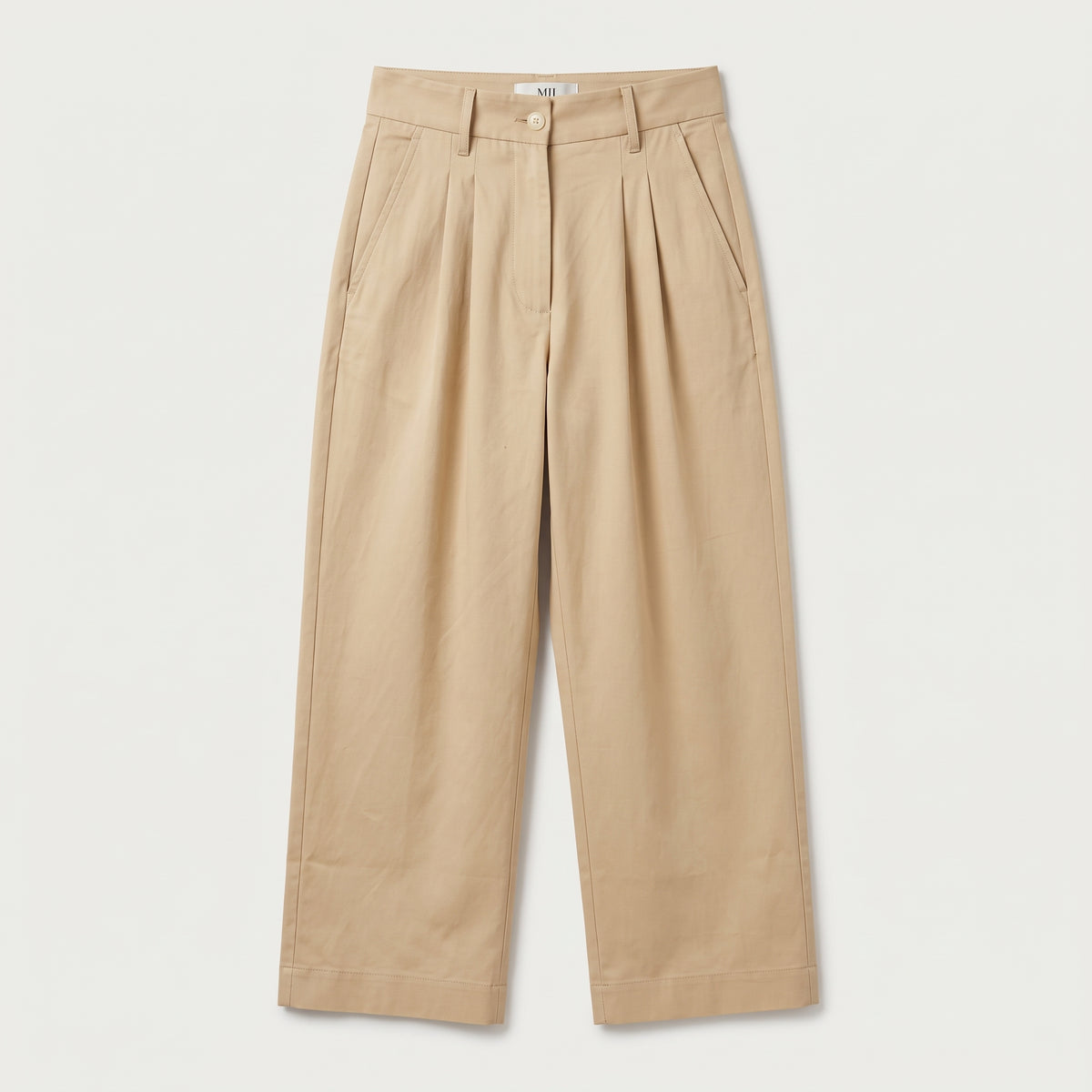 Tailored High-Waisted Pleated Trousers