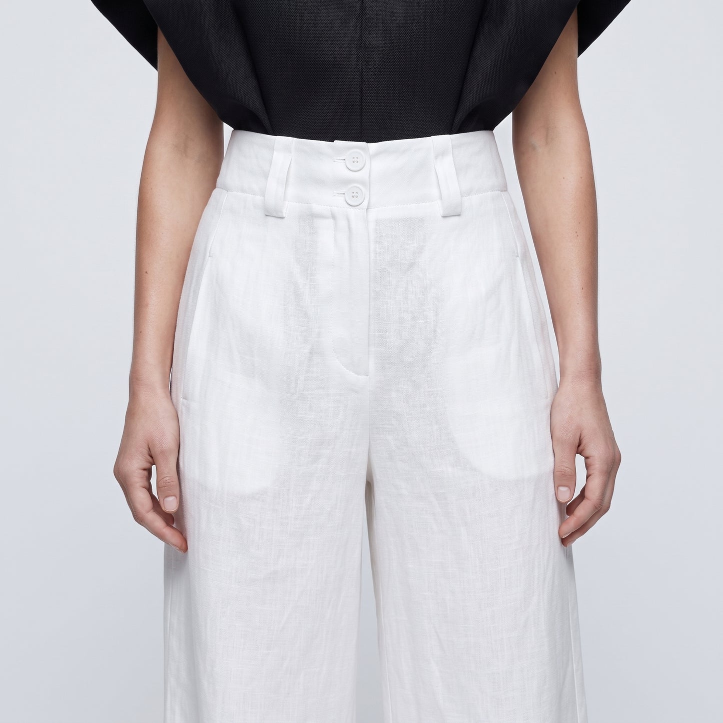 Tailored Linen Cropped Trousers