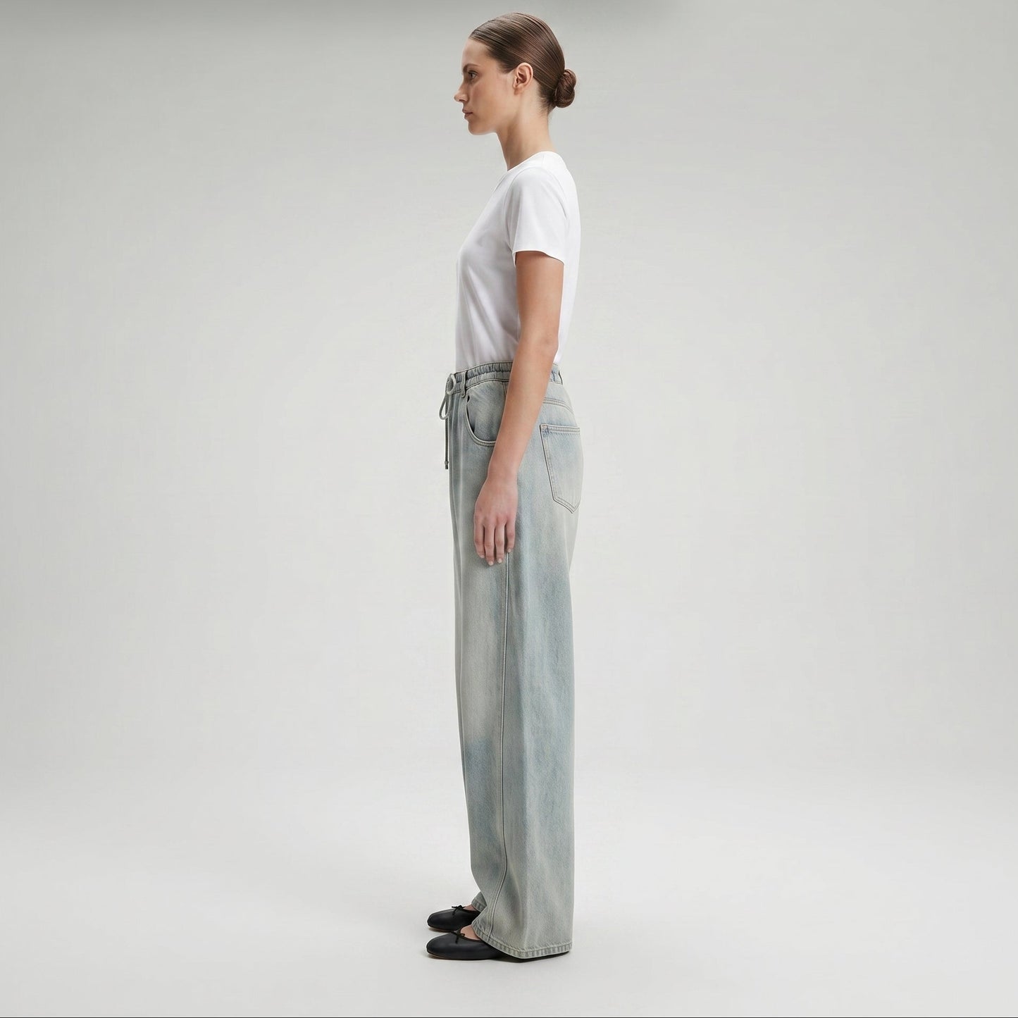 Light Wash Relaxed Denim Trousers