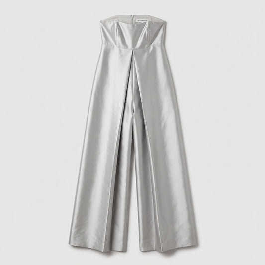 Metallic Strapless Wide Leg Jumpsuit