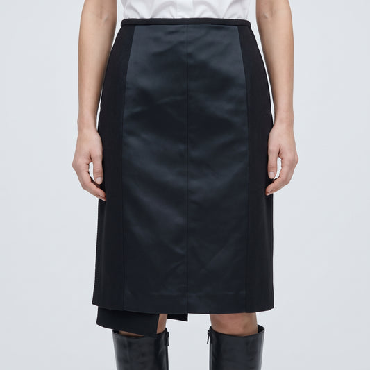 Asymmetric Tailored Black Skirt
