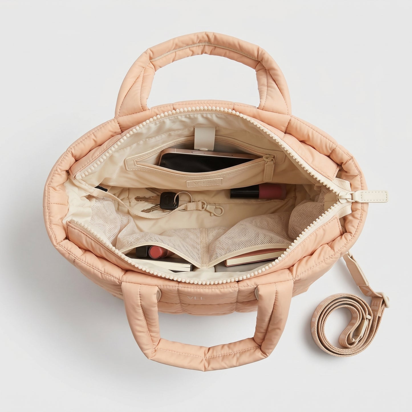 Quilted Nylon Tote Bag