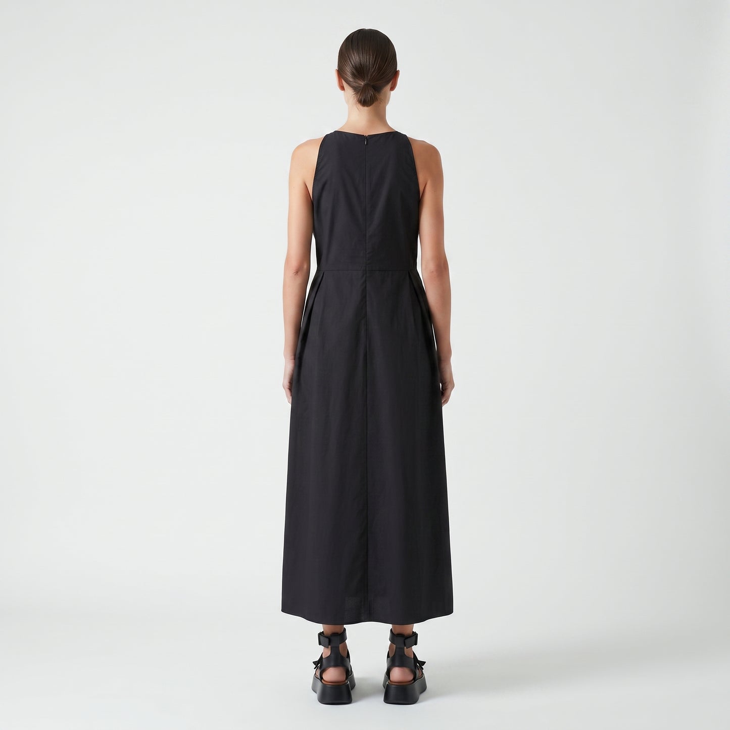 Minimalist Sleeveless Tie-Waist Dress