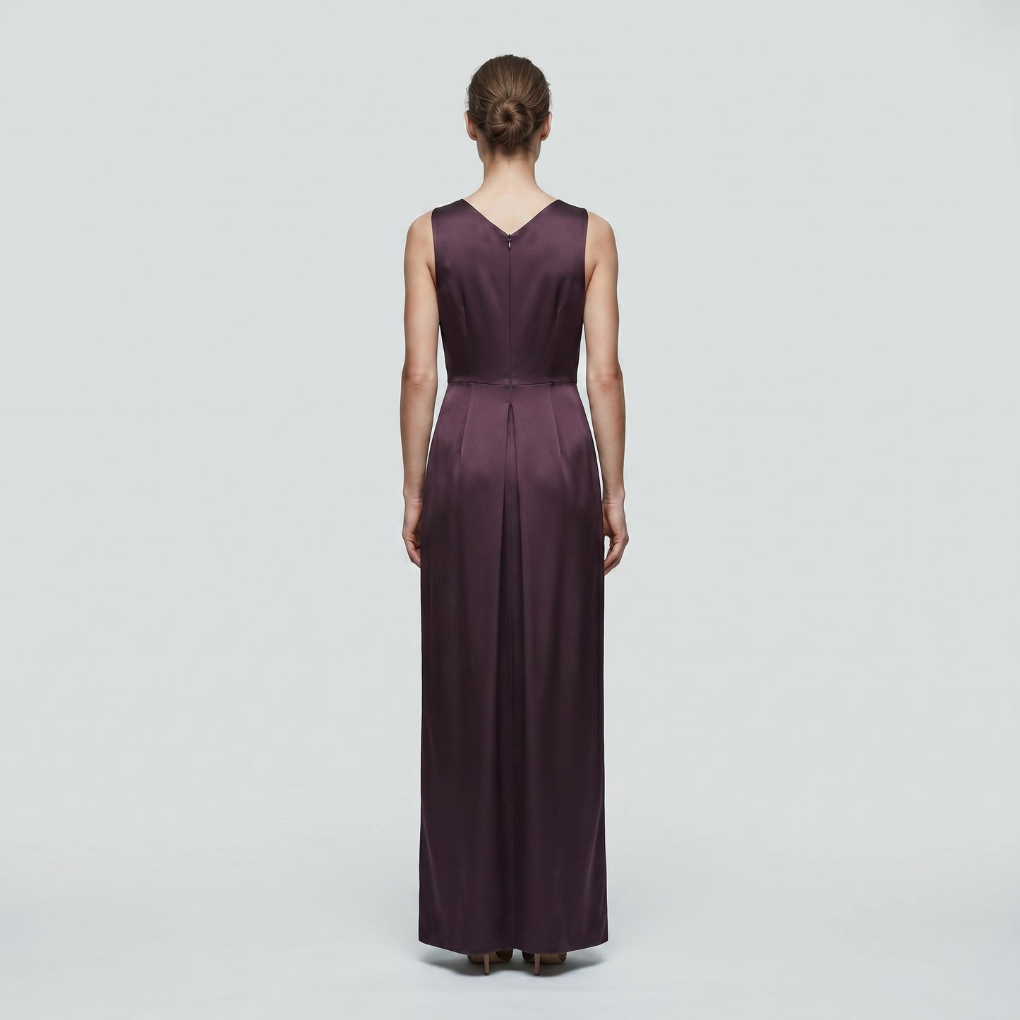 Draped Satin Midi Dress