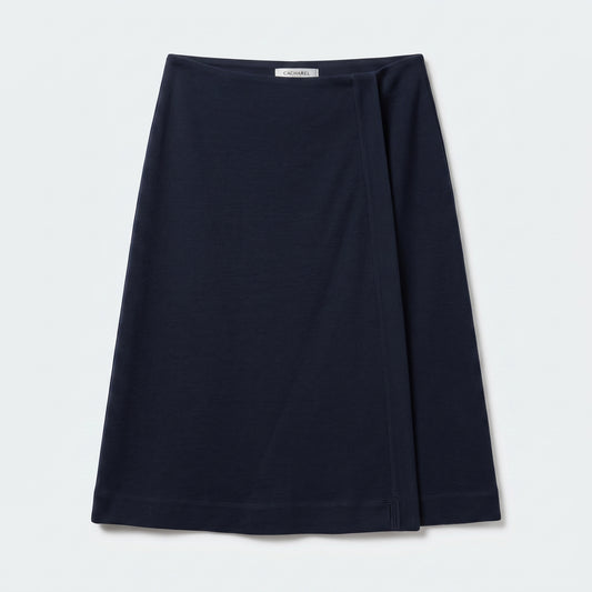 Minimalist Navy Wrap Skirt