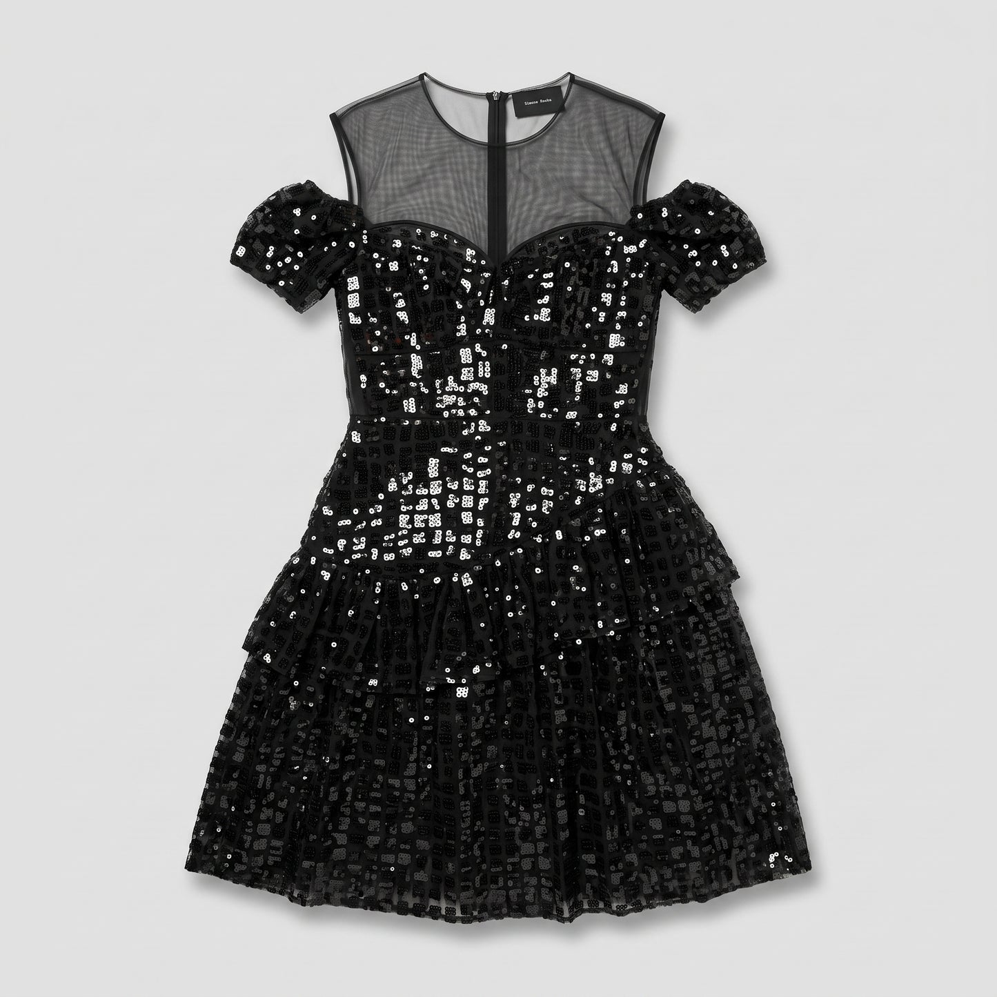 Sequined Cold Shoulder Mini Dress
