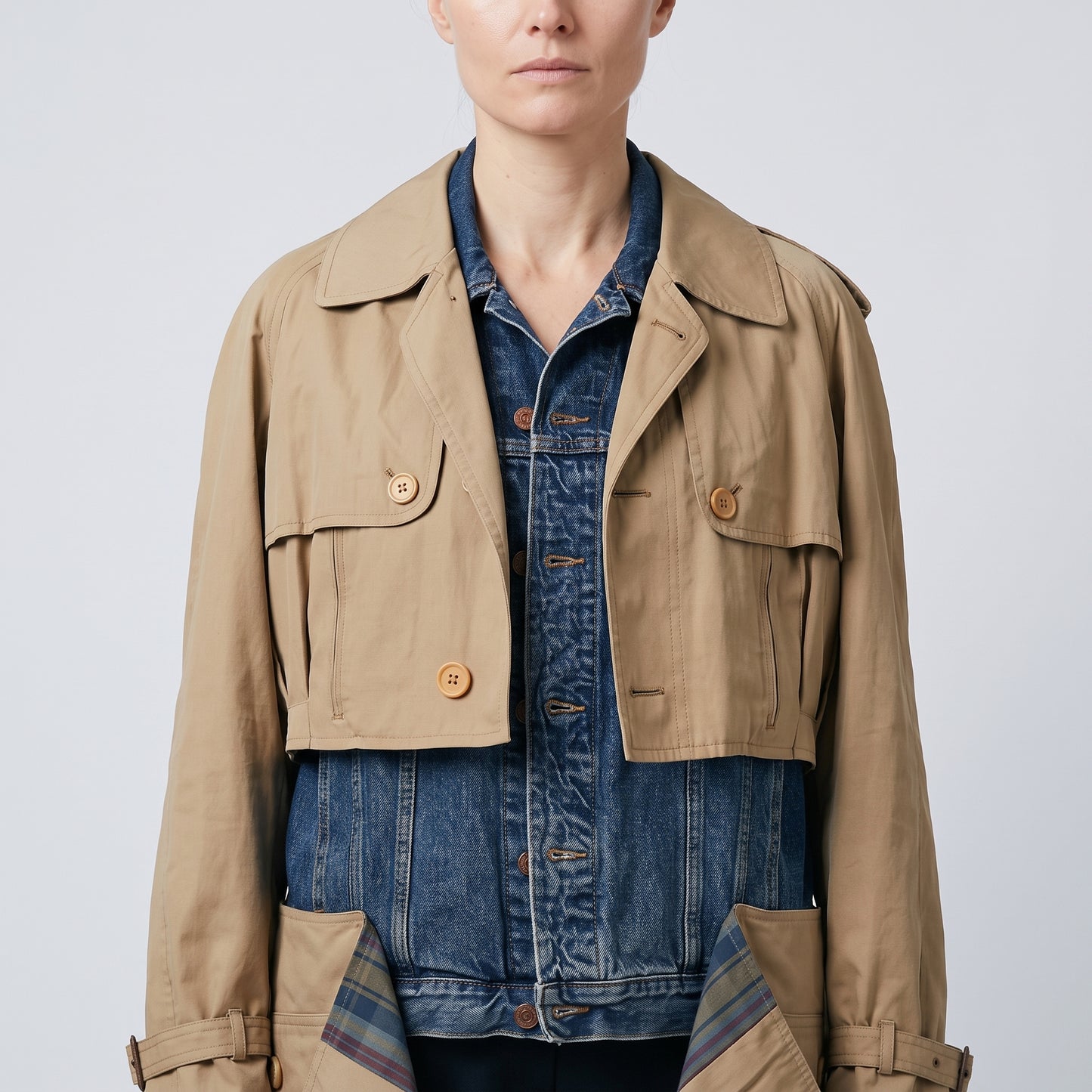 Hybrid Layered Trench Coat