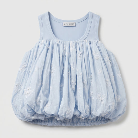 Embroidered Airy Bubble Tank