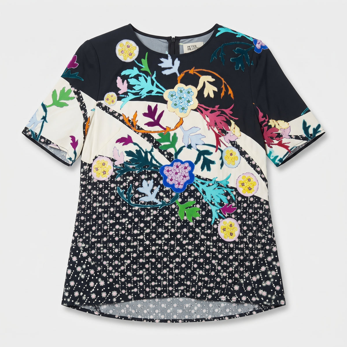 Floral Embroidered Crepe Top