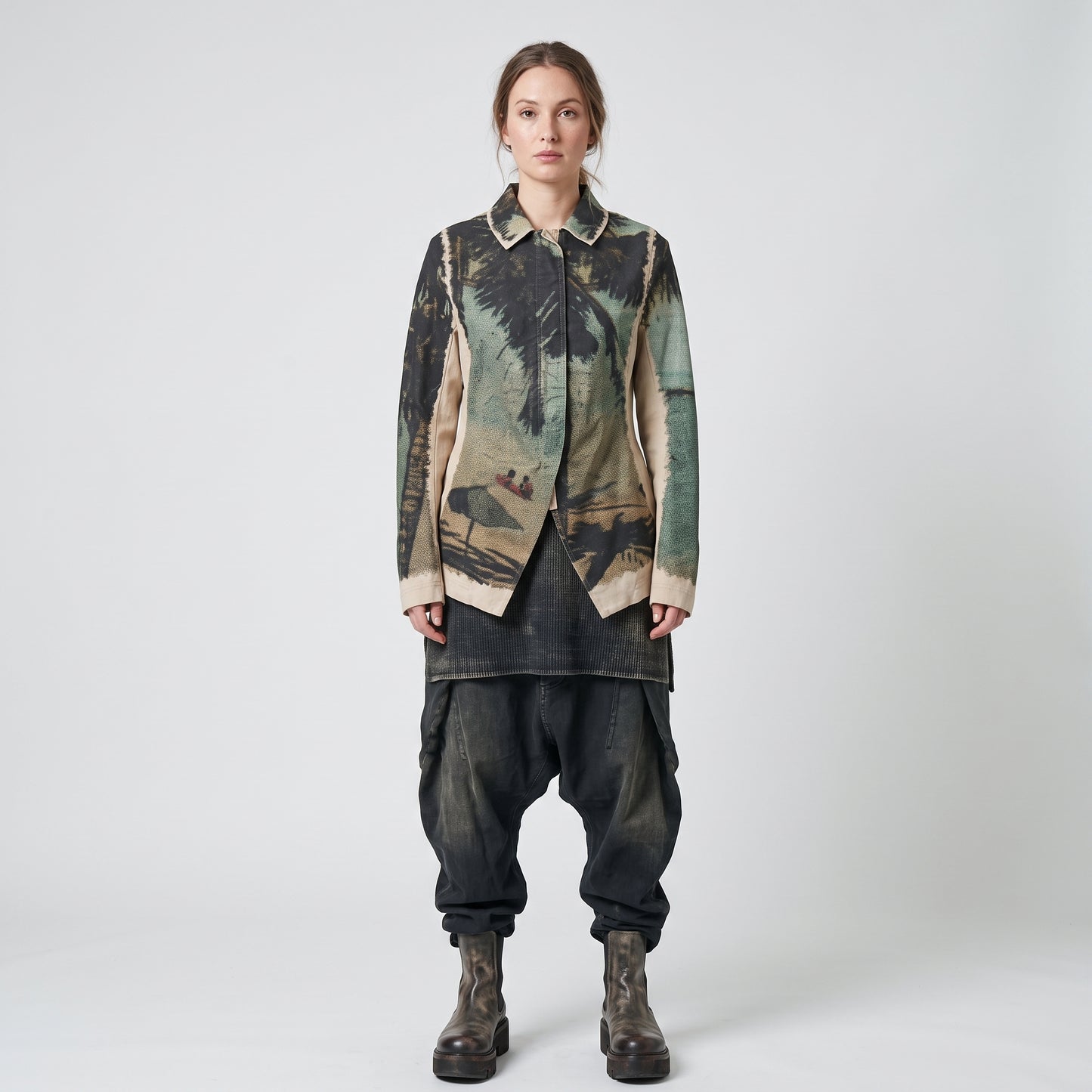 Abstract Print Structured Jacket