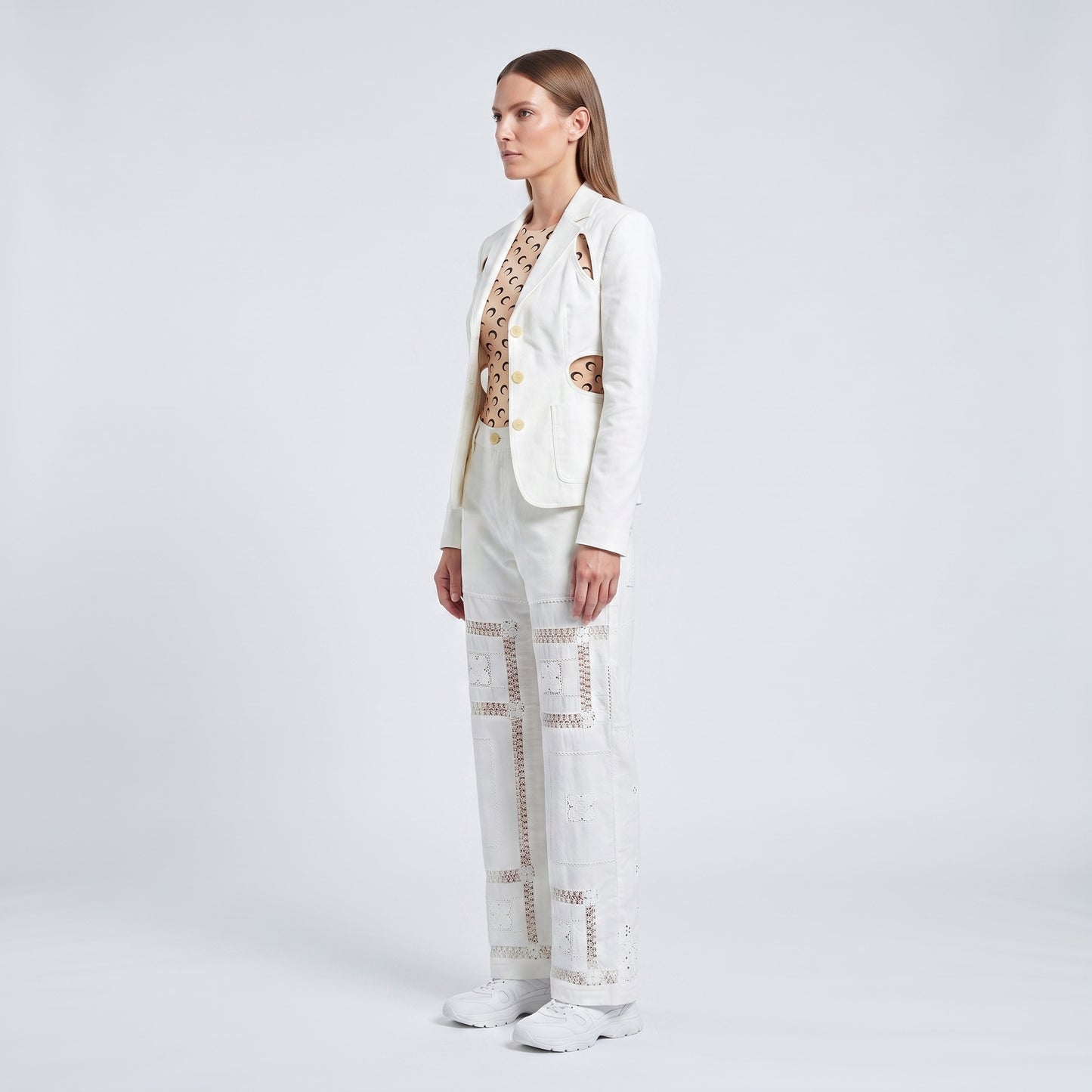 Embroidered Cotton Wide-Leg Trousers