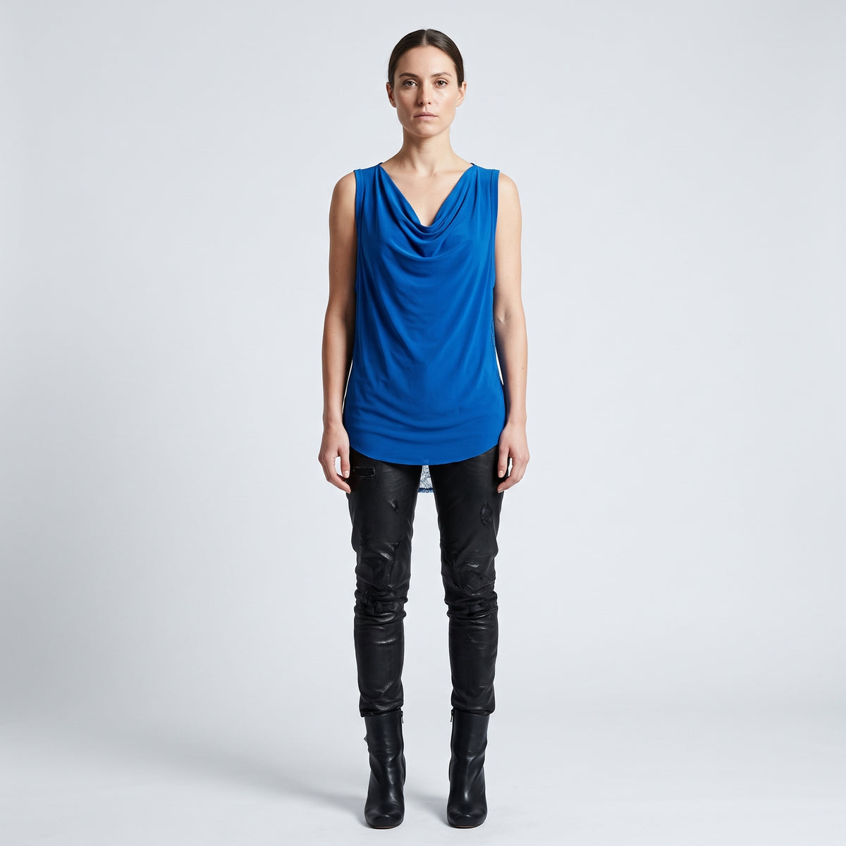 Cobalt Blue Lace Panel Tank