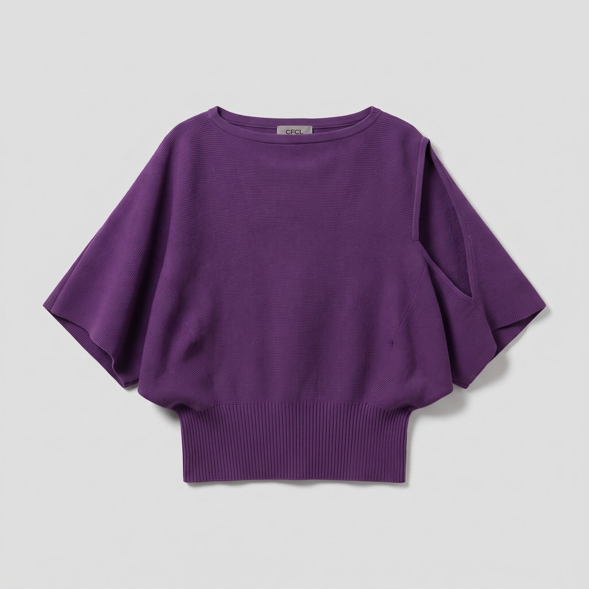 Cutout Detail Purple Knit Top