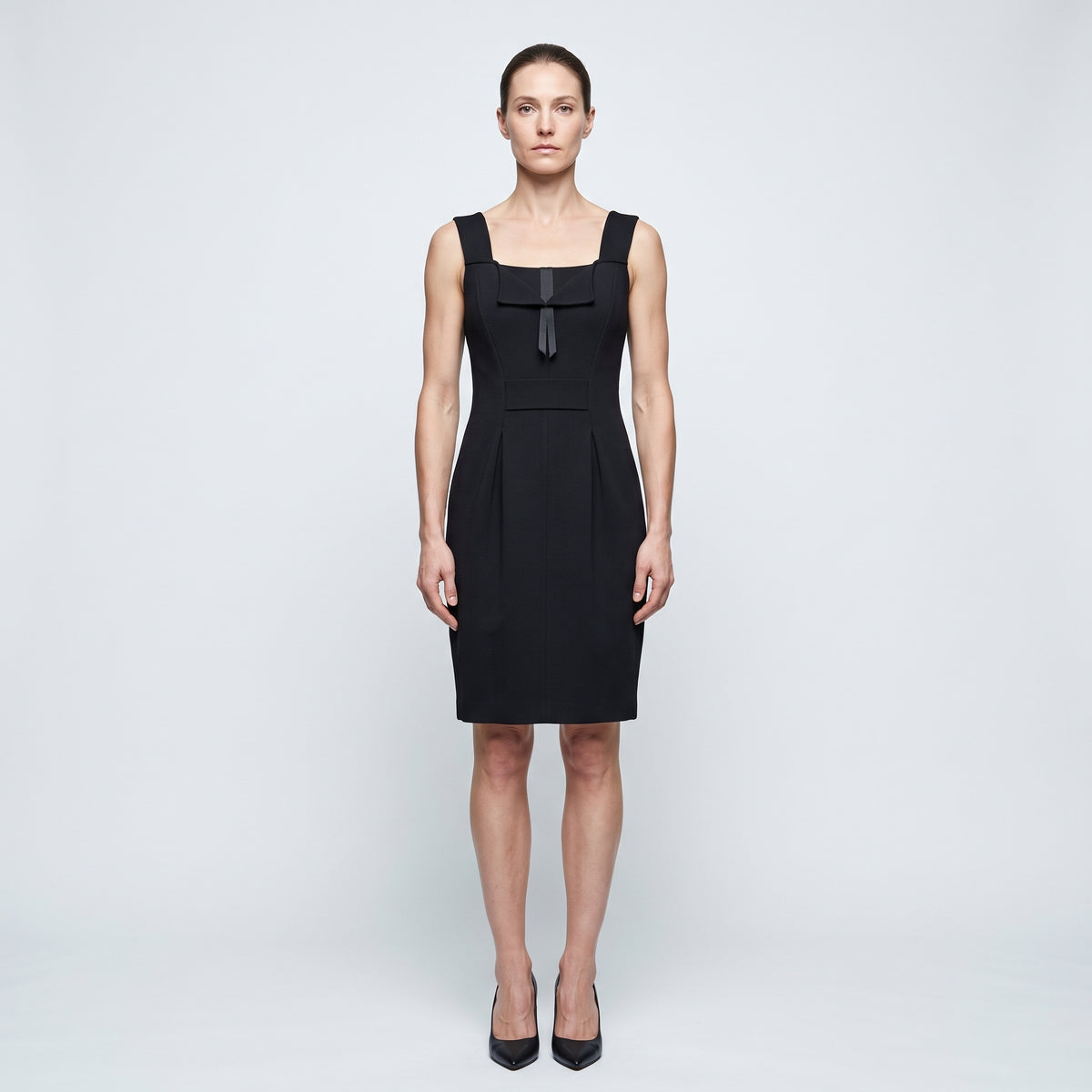 Elegant Black Bow Detail Dress