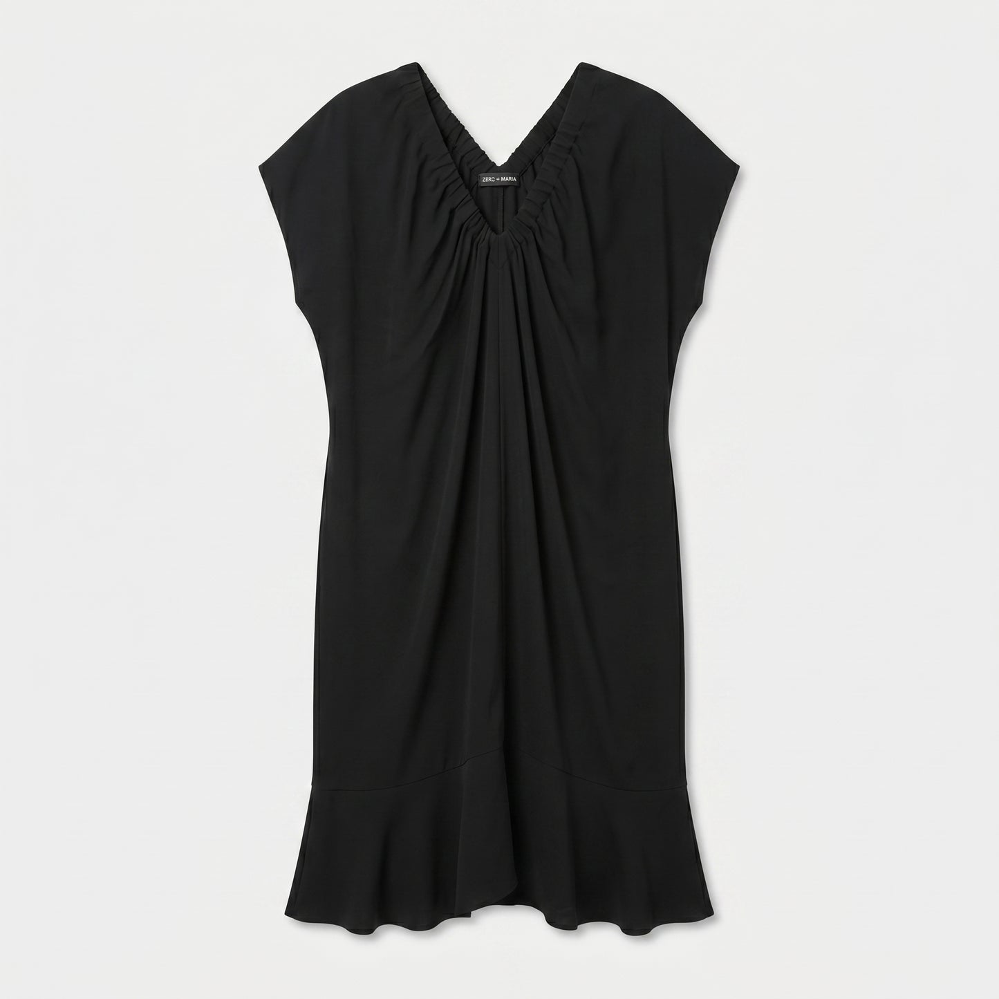 Ruched V-Neck Flounce Dress
