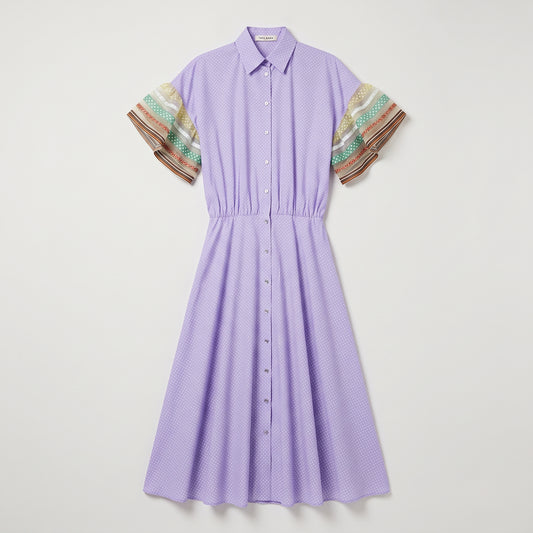 Polka Dot Midi Shirt Dress