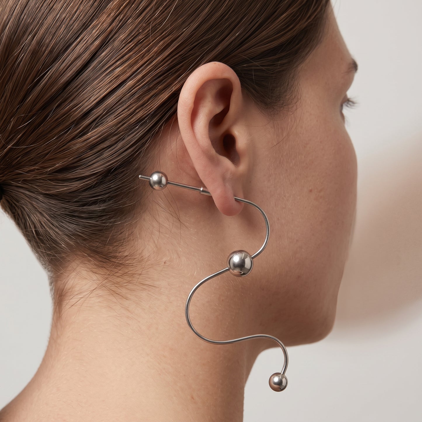 Sculptural Silver Wave Earrings